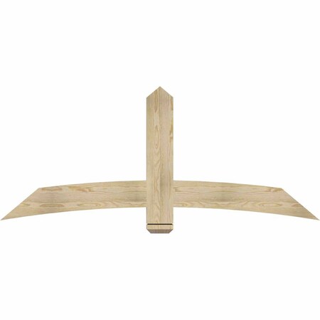 Ekena Millwork Bellingham Rough Sawn Timber Gable Bracket, Douglas Fir, 72"W x 30"H x 2"D x 6"F, 10/12 Pitch GBW072X30X0206BEL00RDF